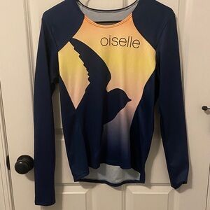 Oiselle Navy and Sunset Gradient Top